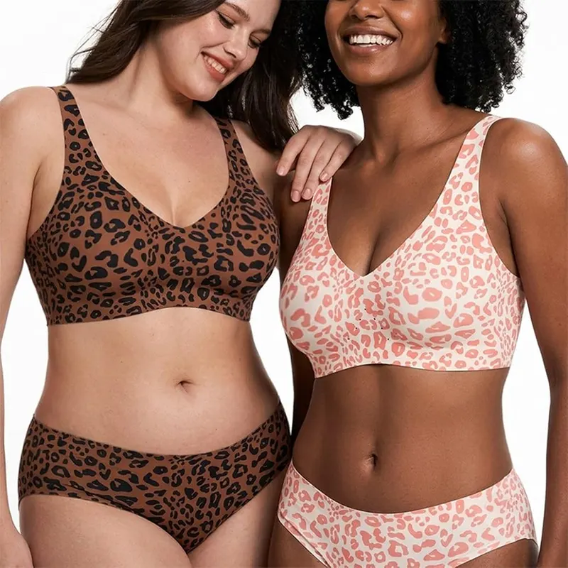 Generic Wireless Bra Khaki S V Neck – Seamless surface for smooth appearance