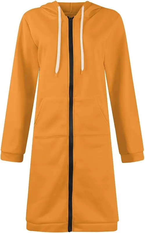 Generic Women’s Zip Up Hoodie Over Sized H16 Yellow – Features