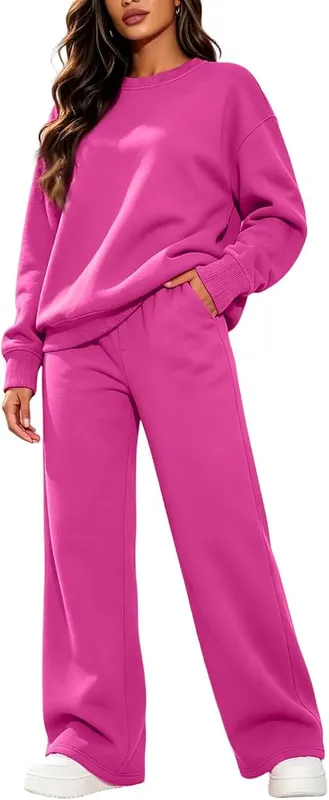 Generic Womens Jogging Suits 2 Piece Set A008hot Pink 3X-Large – Material