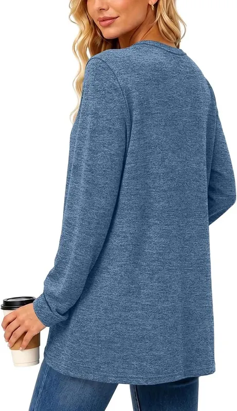 Generic Womens Long Cardigan Lightweight Open Front D05 Blue – product photo 7 of 8