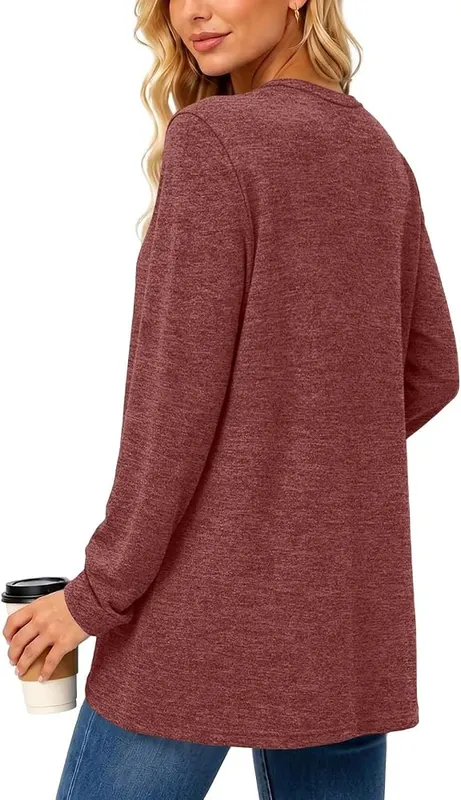 Generic Womens Long Cardigan Long Sleeve Open D10 Vermilion – product photo 7 of 8