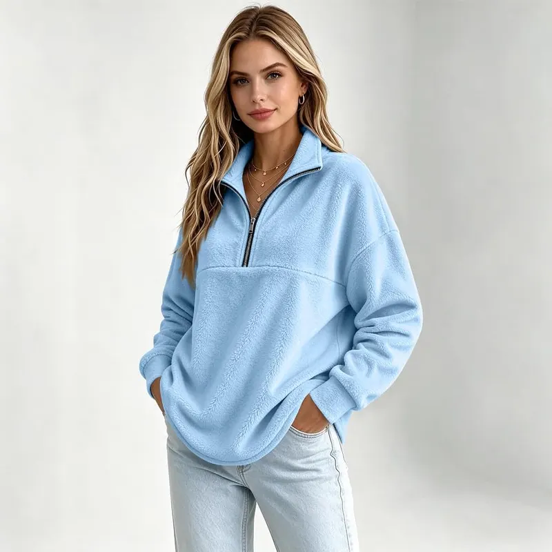 Generic Womens Mock Neck Sweatshirt Long Sleeve – product photo 7 of 8