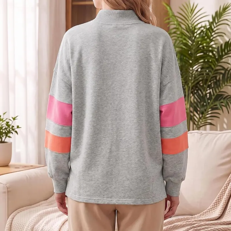 Generic Womens Mock Neck Sweatshirt Y2k Oversized – product photo 2 of 5
