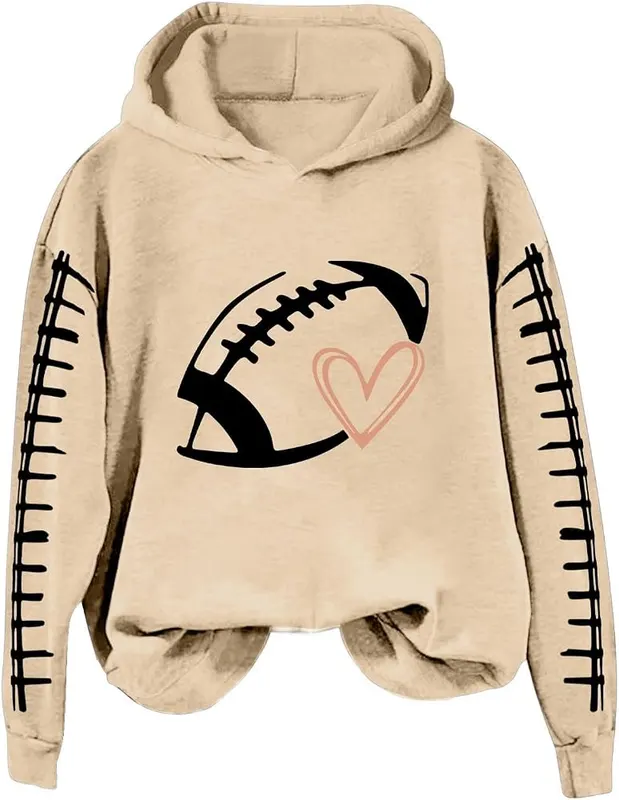 Generic Womens Pullover Hoodies Graphic Long Sleeve A006-khaki Large – Long Sleeves