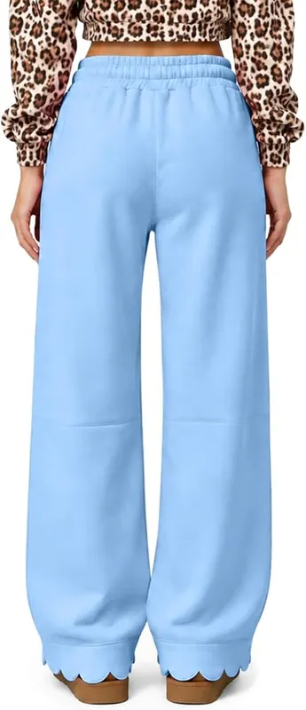 Generic Womens Wide Leg Pants Drawstring Oversized A005-blue – product photo 7 of 8