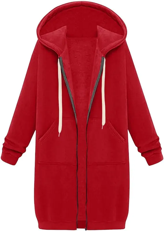 Generic Zip Up Hoodies H13 Red in H13 Red