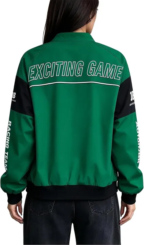 Generic Zip Up Jackets A006-green Small – Oversized Relaxed Fit