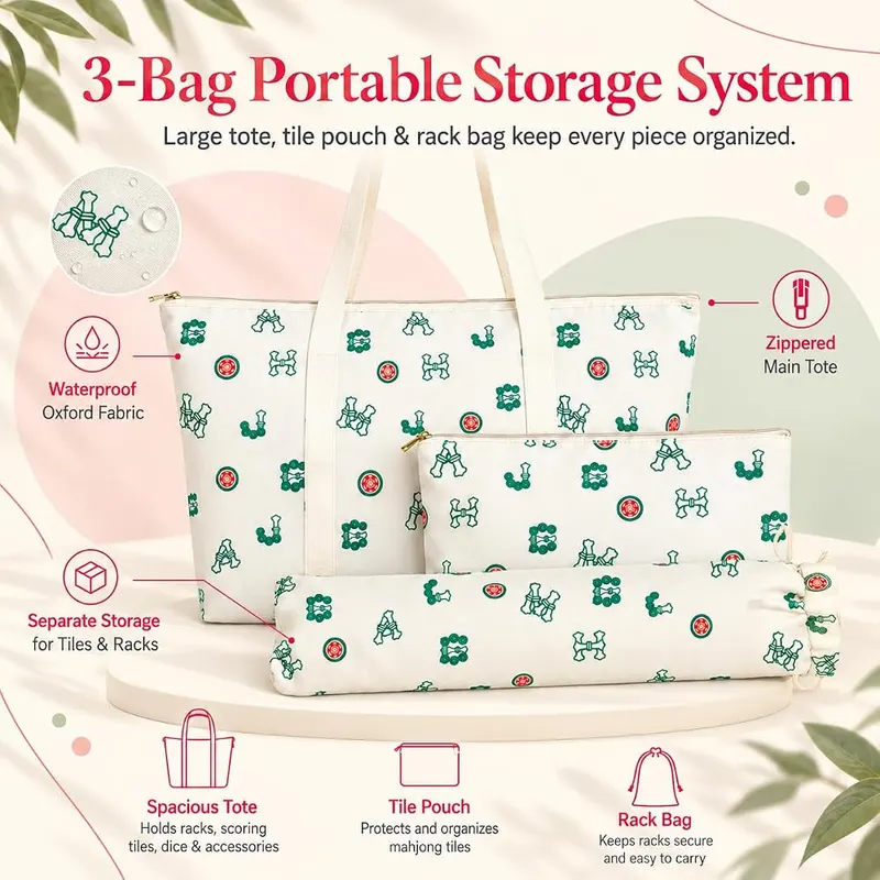 Geofitras American Mahjong Set – 166 engraved melamine tiles
