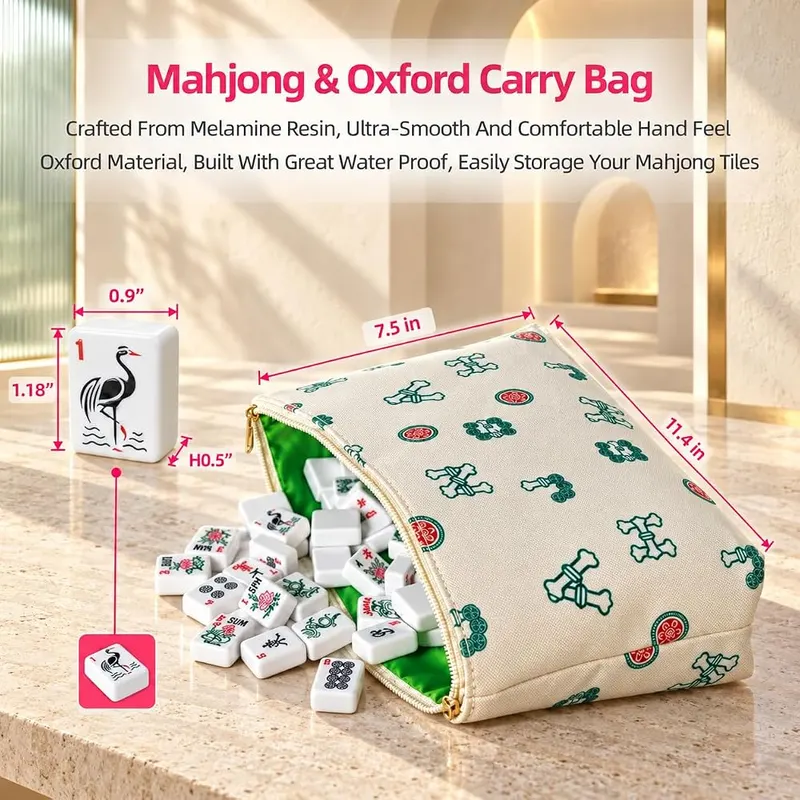 Geofitras American Mahjong Set – Four racks for a full table