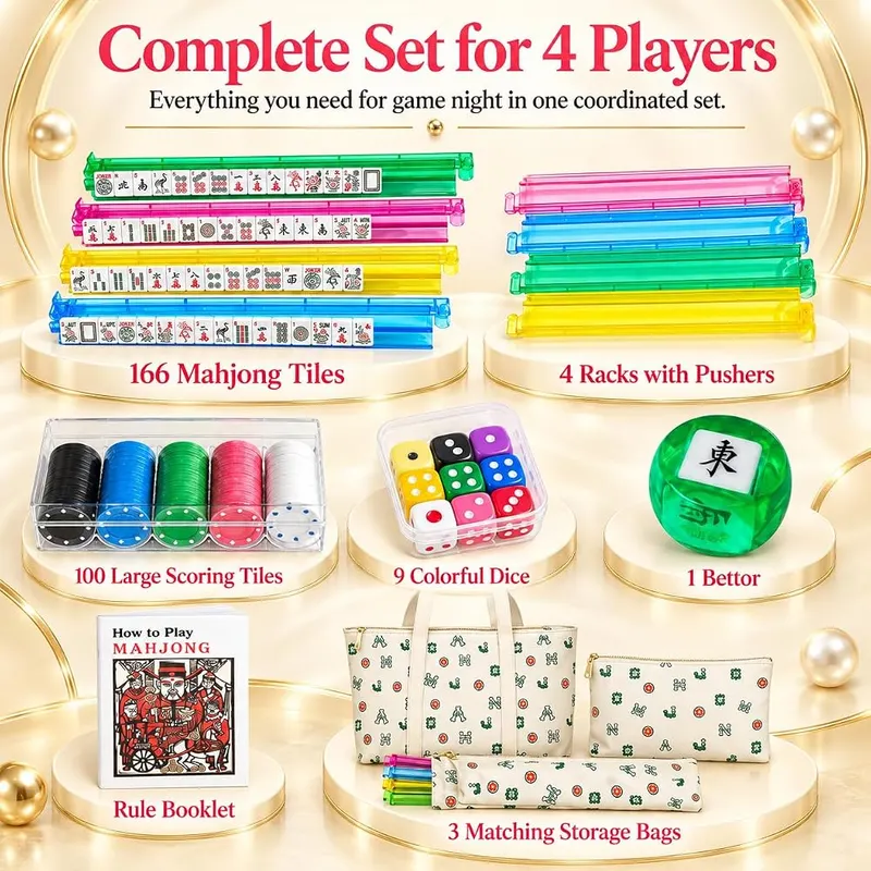 Geofitras American Mahjong Set – Three waterproof travel bags