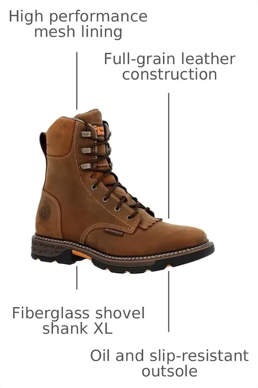 Georgia Boot Carbo-Tec FLX Waterproof Lacer Work Boot – High performance mesh lining