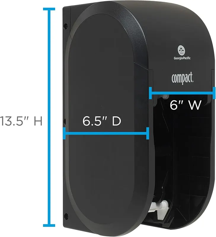 Georgia-Pacific Compact 2-Roll Vertical Coreless High-Capacity Toilet עשן – HIGH-CAPACITY DISPENSING of coreless toilet paper rolls helps