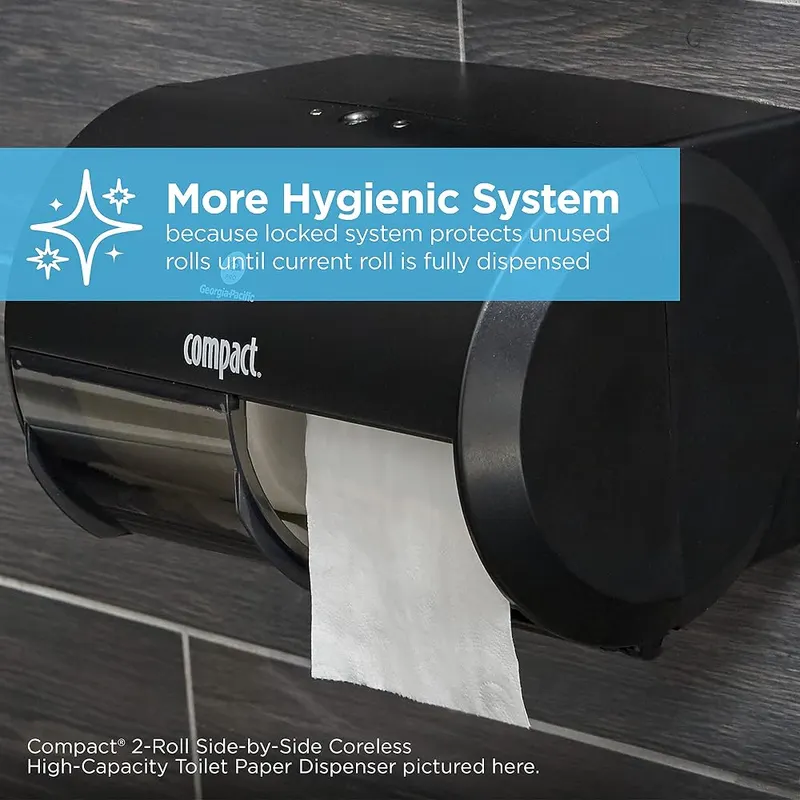 Georgia-Pacific Compact 2-Roll Vertical Coreless High-Capacity Toilet עשן – DURABLE DISPENSER that protects against theft with