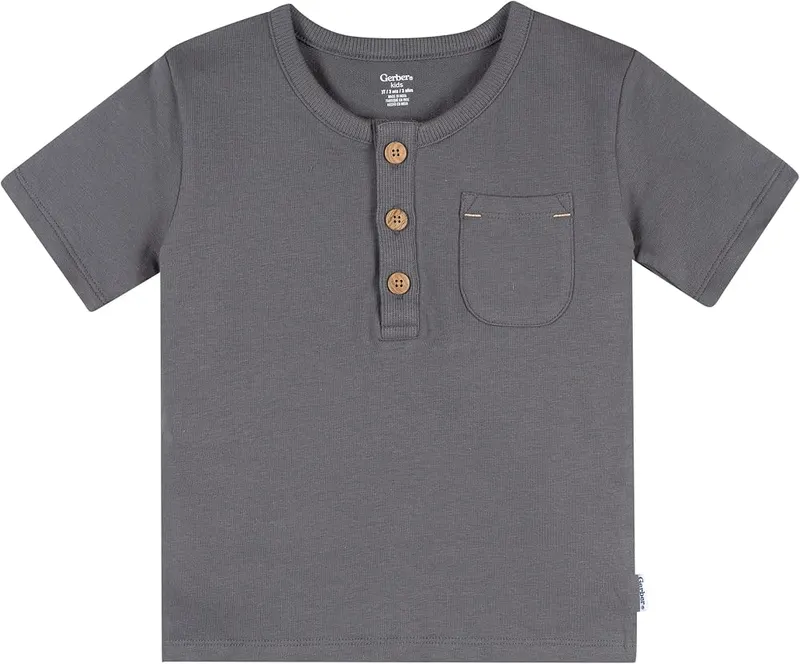 Gerber Toddler Boys Shirt & Short Set Grey – product photo 2 of 6