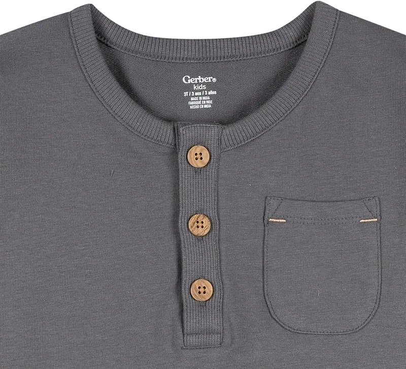 Gerber Toddler Boys Shirt & Short Set Grey – product photo 3 of 6
