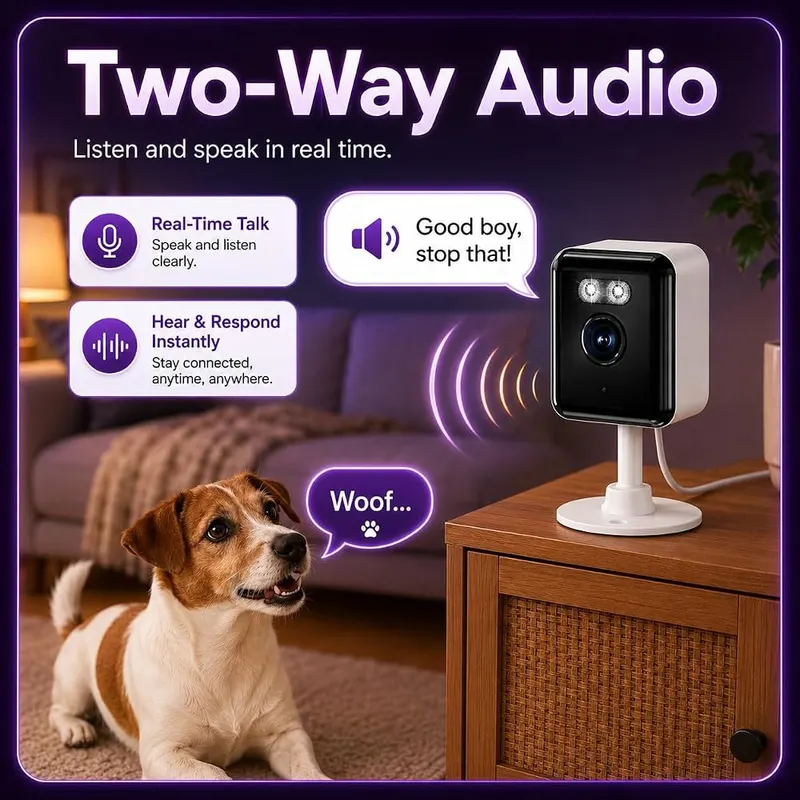 Gianteye 2K Indoor Security Camera – Two-way audio for talking back