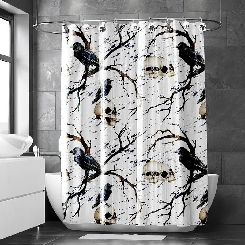 GIFZAA Halloween Shower Curtain Hooks – Set of twelve decorative hooks