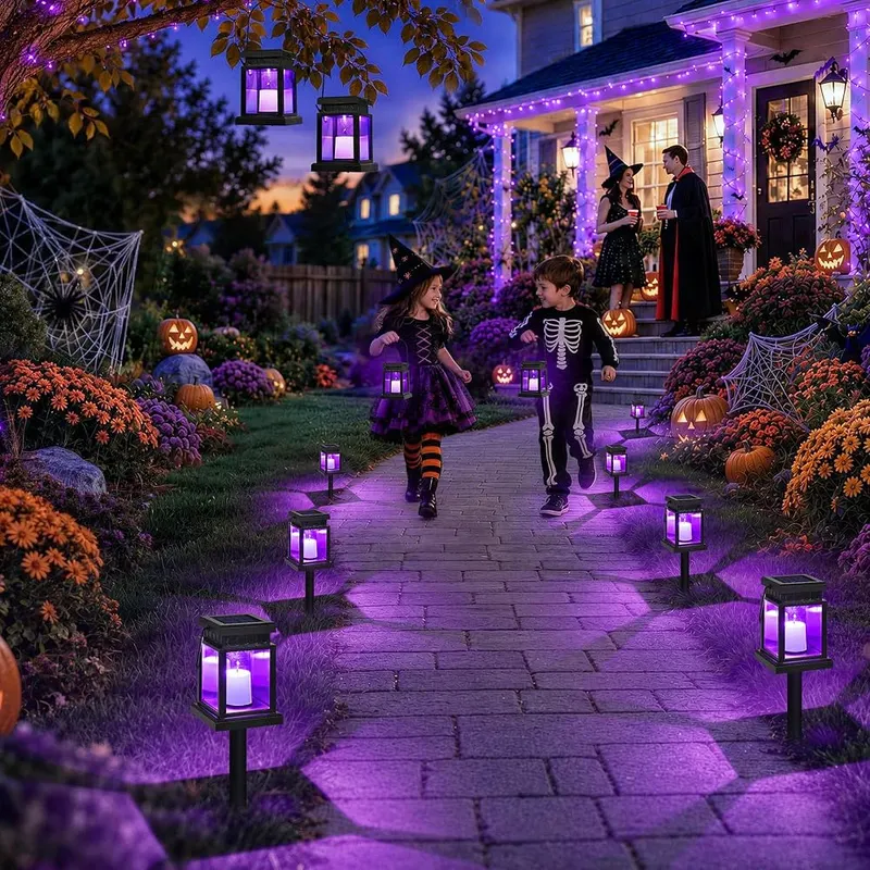 GIGALUMI 8 Pack Solar Halloween Lanterns Outdoor – product photo 9 of 9