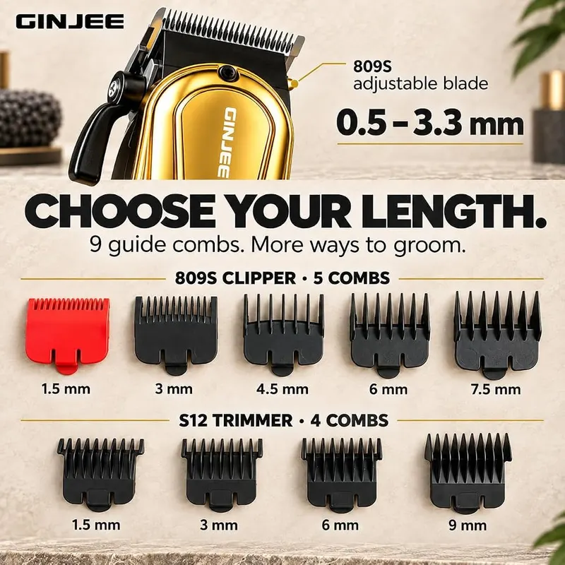 GinJee Hair Clippers – 809S clipper plus S12 trimmer