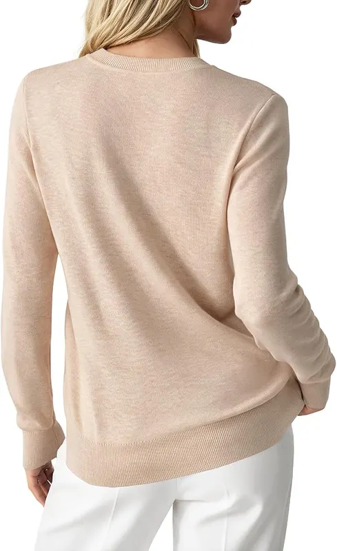 GKBK Womens Sweater 2026 Fall Lightweight Crew – Layers under blazers and jackets