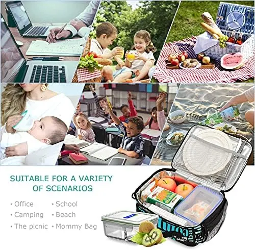 Glaphy Baseball Lunch Bag Insulated Softball Lunch – Multi-Pocket