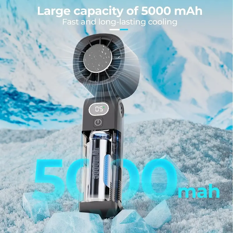 GLIESE POWER Portable Handheld Fan – Five adjustable airflow speed levels
