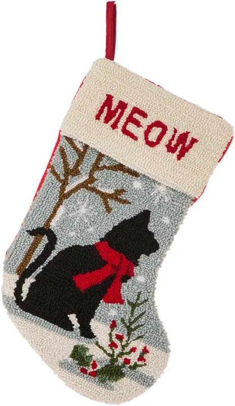Glitzhome 19″ H Cat Christmas Stocking Oversize