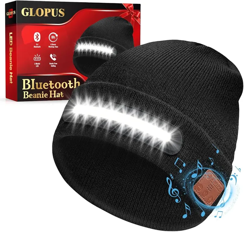 GLOPUS Bluetooth Beanie Hat in White Light
