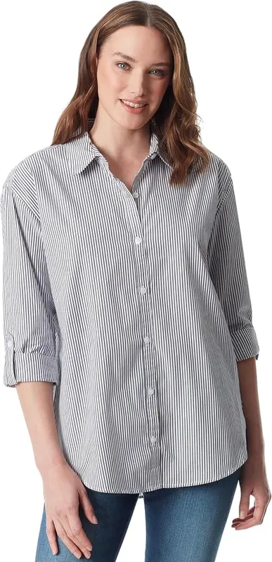 Gloria Vanderbilt Women’s Amanda Monogram Button Down Shirt
