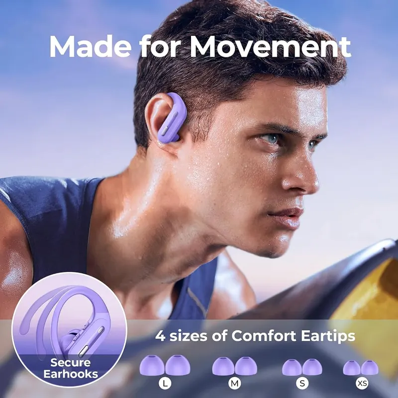 GNMN Active Noise Cancelling Ear Buds Wireless Light Purple – product photo 2 of 7