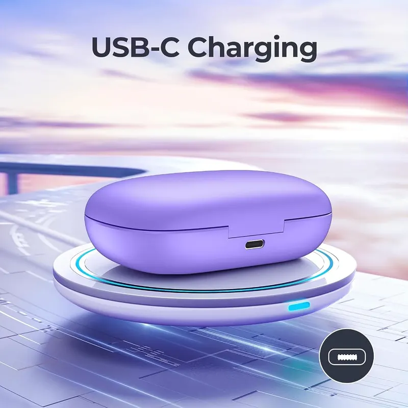 GNMN Active Noise Cancelling Ear Buds Wireless Light Purple – product photo 5 of 7