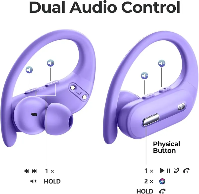 GNMN Active Noise Cancelling Ear Buds Wireless Light Purple – product photo 7 of 7