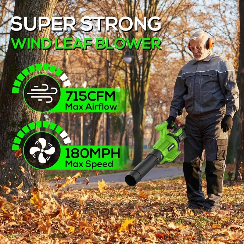 GNQRQ Electric Leaf Blower Cordless & 21V – Upgraded brushless motor technology