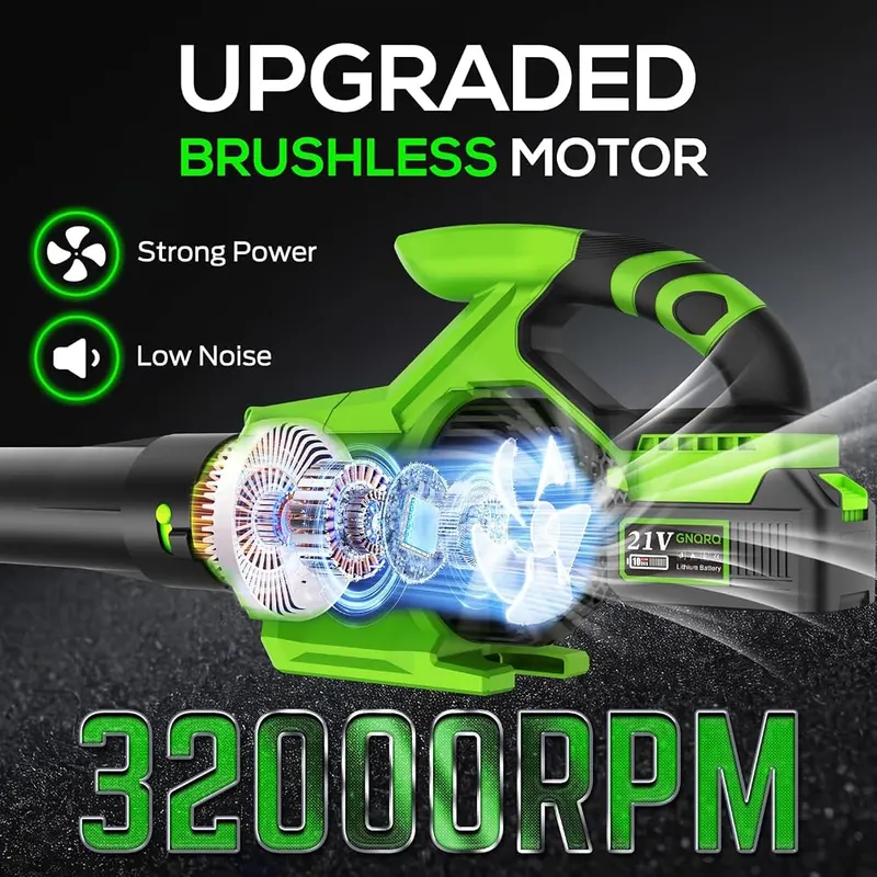 GNQRQ Electric Leaf Blower Cordless & 21V – Dual 21V 4.0Ah lithium batteries