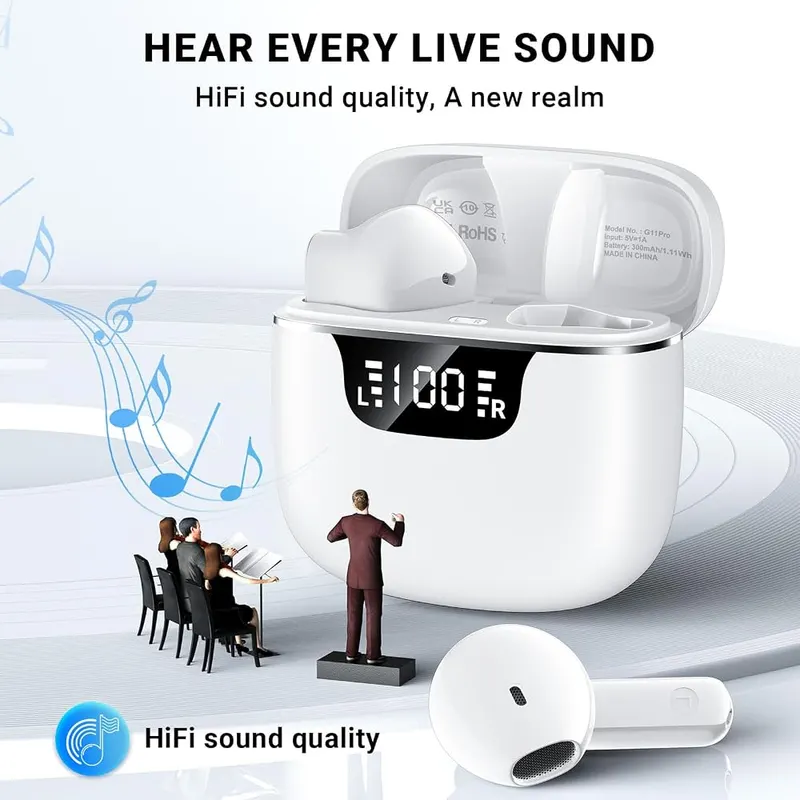 Godyse Wireless Earbuds White – ENC Clear Calls for Everyday Communication