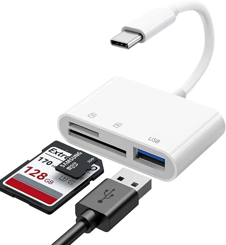 GOLDYIPE USB C SD Card Reader in White