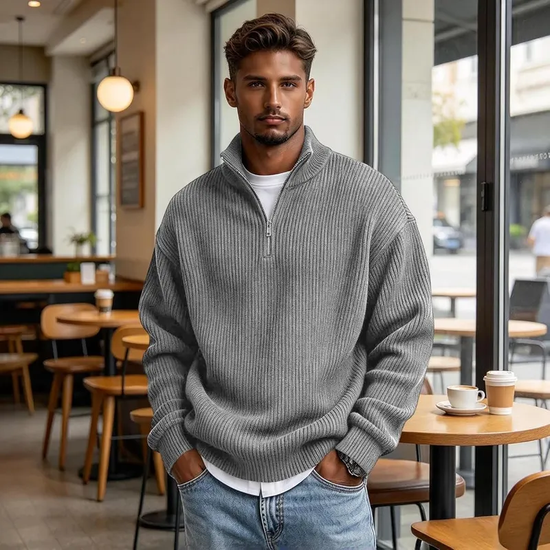 Generic Golf Quarter Zip Men Big A01 Light Gray – product photo 5 of 5