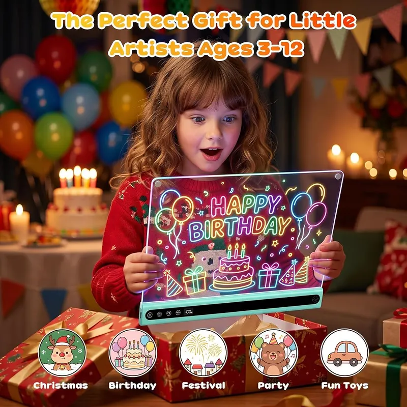 GOLSPARK 16-Inch Rechargeable LED Drawing Board – For kids ages 3 to 12
