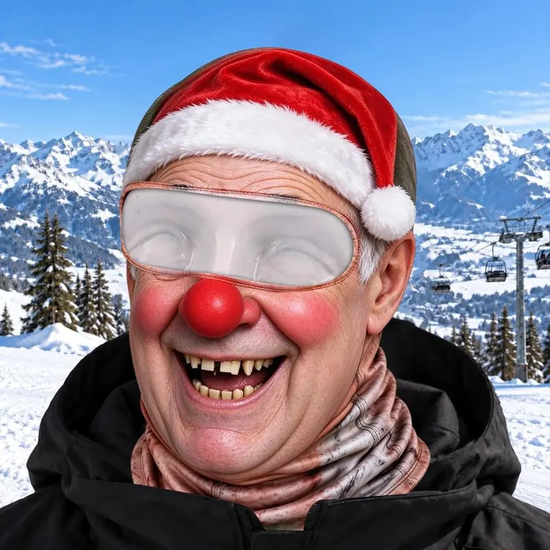 GONFXA Christmas Ski Mask Old Man Funny – Festive brick red holiday color