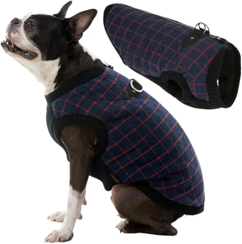 Gooby Fashion Vest Check Dog Jacket