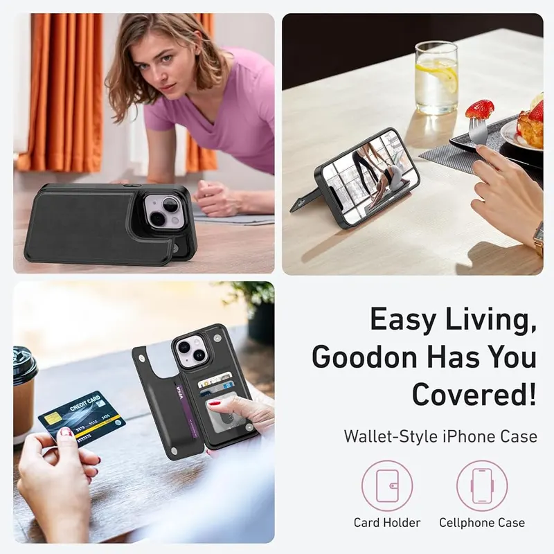 Goodon for iPhone 15 Plus Case Wallet – Perfect Fit