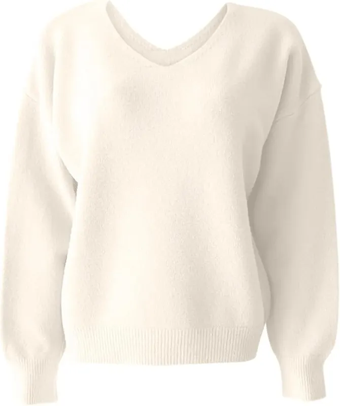 GOSEAGOTOFUN V Neck Sweaters White – product photo 5 of 5
