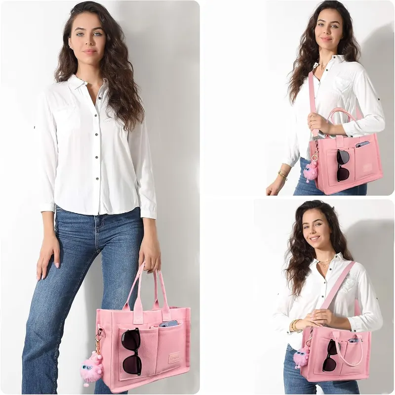 Gosect Canvas Tote Bag – Removable convertible strap