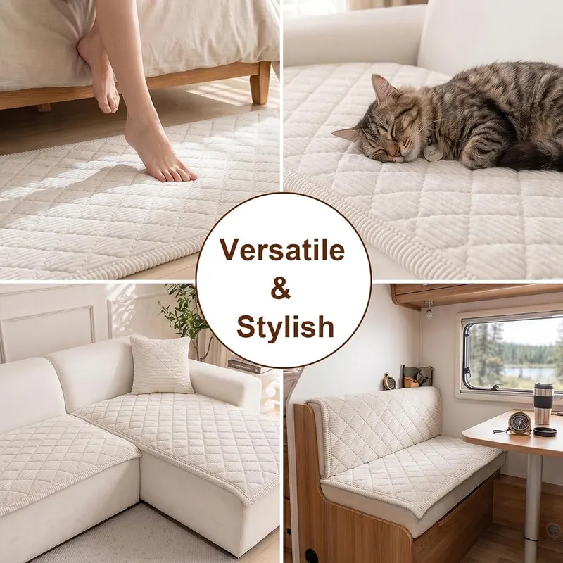 GOSTADY Fuzzy Soft Thick Couch Cover – 3-cushion couch size