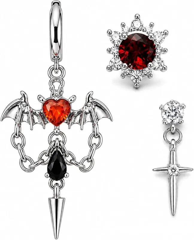 Gothic Cross Earrings Set
