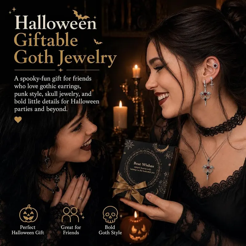 Gothic Cross Earrings Set – Versatile for concerts and cosplay
