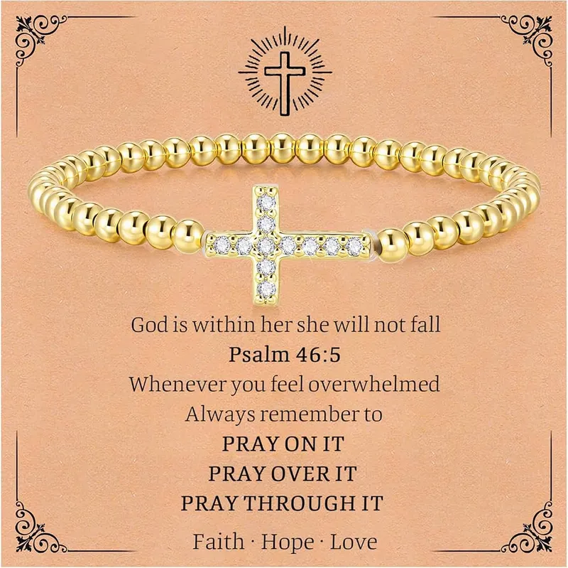 Goxygen Gold Cross Bracelet