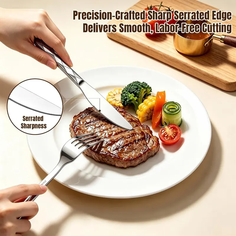 GPY 30-Piece 18/0 Silverware Set – Dishwasher safe, easy to clean
