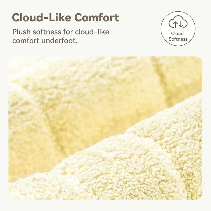 GRANNY SAYS Ivory Bathroom Rug 16″ x 24″ – Ultra-soft microfiber top