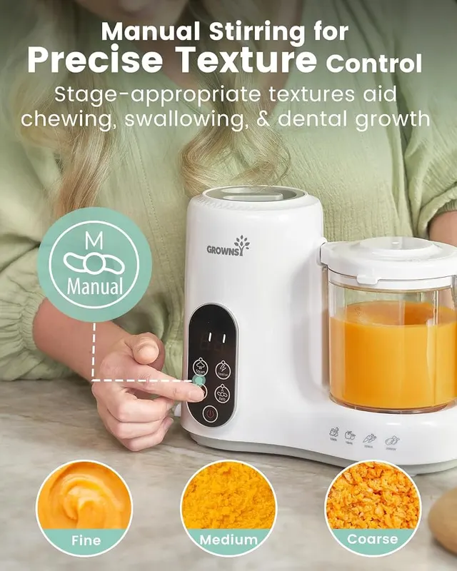 Grownsy Baby Food Maker White – Choice of auto or manual mixing